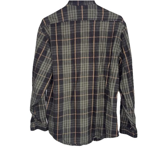 Carhartt Mens Green Black Plaid Loose Fit Long Sleeve Button-Up Shirt Size Med - Picture 2 of 12